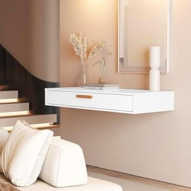 Imagem de Aparador Suspenso P/Penteadeira, Escrivaninha, Rack Salinas Cor Branco - MJM Casa dos Moveis