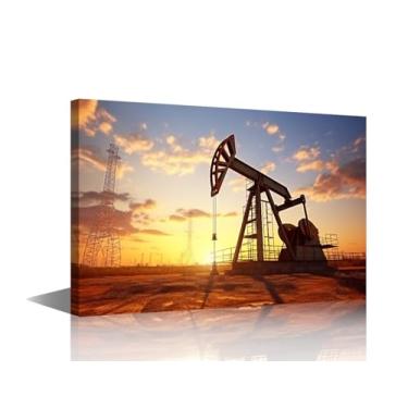 Imagem de TUMOVO Arte de parede em tela 1 painel Máquina industrial de energia para produção de gás de petróleo Imagens impressas em tela para decoração de parede de escritório doméstico equipamento industrial