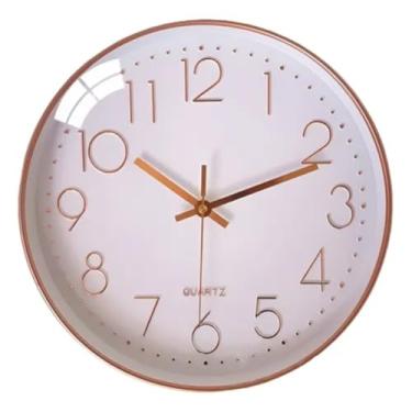 Imagem de Relogio de Parede Quartz Silenciso Decorativo Grande 25 cm Cozinha Escritorio Recepcao (PRETO)