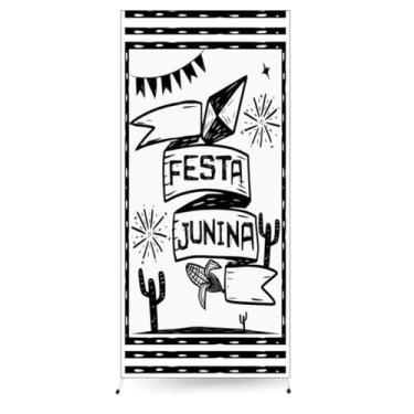 Imagem de Painel Lateral Romano Veste Fácil 0,90x2,20m Festa Junina (PLFJN0018)