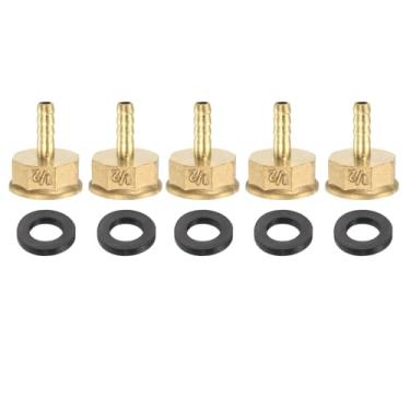 Imagem de HARFINGTON 5 peças de acessórios de expansão PEX-A 1/5.1 cm prensa x rosca métrica de 6 mm acoplamento de expansão de latão adaptador para conexão de mangueira de tubo de cobre e PEX