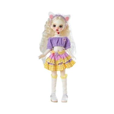 Imagem de Conjunto De Roupas De Boneca Bjd De 30cm, Vestido De Menina, Maquiagem