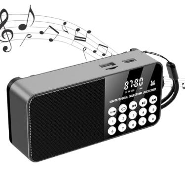 Imagem de Rádio AM FM - Rádio Digital Portátil com Entrada TF - Lanterna de Emergência, Saída para Fones e Acessório para Camping em Ambientes Internos, Externos e Casa