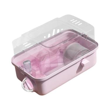 Imagem de Fenteer Gaiola para hamster Habitat Transparente Grande 2 Camadas Casa Gaiola para animais pequenos, para ratos Gerbils Porquinhos-da-índia Pequenos, Rosa