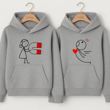 Imagem de Moletom Canguru Casal Imã Coração Dias Dos Namorados Esposo Noivo Casa