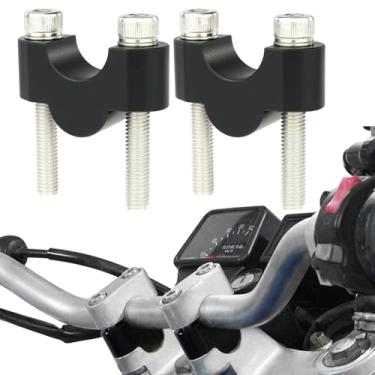Imagem de Xitomer Elevadores de guidão de 22 mm 7/20.3 cm para motocicleta ATV Dirt Bike Handlebar Risers sem braçadeiras Apto para KLR650, Grom MSX125, KLX300 Suportes de guidão aptos para ER-5 (preto areia