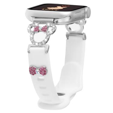 Imagem de Pulseira de silicone fina compatível com Apple Watch séries 10, 9, 8, 7, 6, 5, 4, 3, 2 e 1 SE, Ultra 2 1 (branca, 49/46/45/44/42 mm (Seires 3))