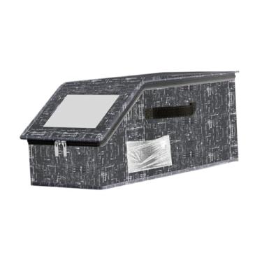 Imagem de WeiLaiKeQi Caixa organizadora de chapéus, empilhável, multifuncional, para presentes, com papelão, para armário, tampa transparente, suporte para boné de, Preto