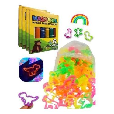 Imagem de Kit 24 Massinha Modelar com 25 Cortador Molde e 1 geleca slime - Bolin