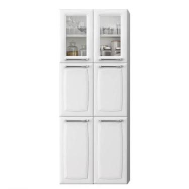 Imagem de Paneleiro Duplo Max com Vidro Cozinhas Itatiaia Luce - 6 Portas - IPLDV-70 MX - Branco