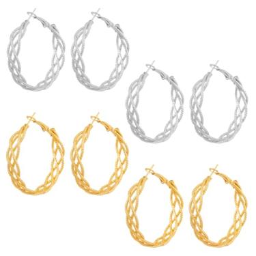 Imagem de HOBBIESAY Brincos de argola para mulheres, 2 cores, argolas redondas de liga, minimalistas, delicadas, para presente diário, Ferro, Sem pedra preciosa