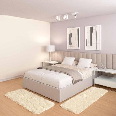 Imagem de Jogo Tapete Passadeira Quarto 2 Uni Pérola 50 X 140 Cm