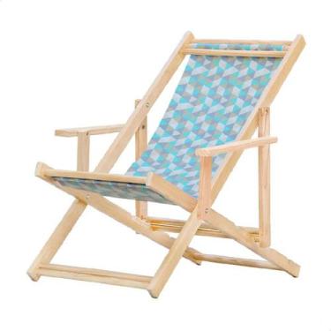 Imagem de Espreguiçadeira Dobrável para Piscina ou Varanda - Madeira Maciça, Com