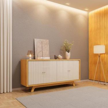 Imagem de Buffet 4 Portas com Frisos Decorativos e Prateleiras DJ Móveis Soleil 