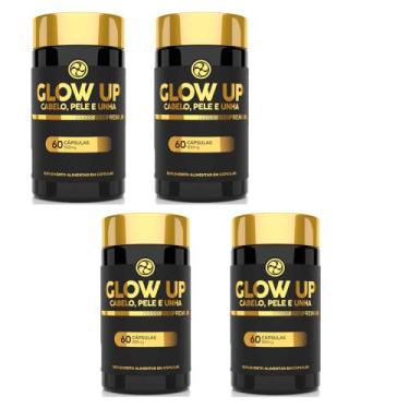 Imagem de Kit 4 Glow UP Cabelo Pele e Unha Premium 500mg 4x60 cps Floral Ervas -