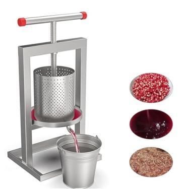 Imagem de Espremedor de mel manual doméstico vinho melancia tomate espremedor 304 aço inoxidável prensa de óleo limão cana-de-açúcar bagaço separador,4L