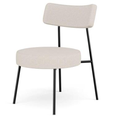 Imagem de Poltrona Decorativa Para Sala De Estar Base Fixa Londres L02 Linho Cru