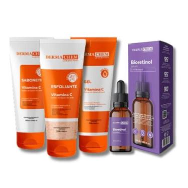 Imagem de Kit Skincare Vitamina C Anti Idade Clareador , Sérum Bioretinol Anti R