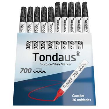Imagem de CANETA MARCAÇÃO CIRÚRGICA 2.0 a 3.0MM PRETO 10UN TONDAUS 700, PRETO