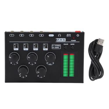 Imagem de LiebeWH Mixer de Som de áudio de 4 Canais Mini Mixer de Som Com LED Display Estéreo Mono RuíDO Baixo para PC CD Player Fone de Ouvido PREMPLIFIGADOR DO ALTO