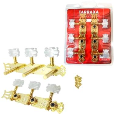 Imagem de Tarraxa Tarracha Violão Nylon Aço Pino Fino Dourada Dourado - Dourado