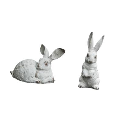 Imagem de IEUDNS 2x Estátuas de Esculturas de Animais Estatuetas de Country Versátil Decoração de Jardim Enfeites de Mesa para Gramado Escritório