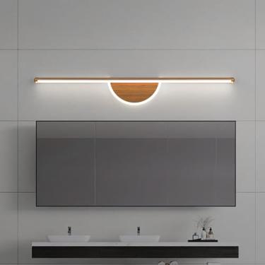 Imagem de Iluminação de parede com espelho LED para banheiro, gabinete, candeeiros de parede, arandelas de parede de metal longos, luzes de imagem espelhadas, lâmpada frontal para sala de estar, maquiagem