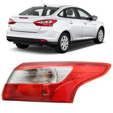 Imagem de Conjunto de luzes traseiras compatível com Ford Focus 2012-2014 4 portas Sedan Lanterna traseira traseira externa direita do lado do passageiro, incluindo lâmpadas