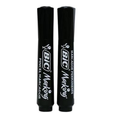 Imagem de Kit 2 Marcadores Permanentes BIC Marking  Escolha Sua Cor, Preto