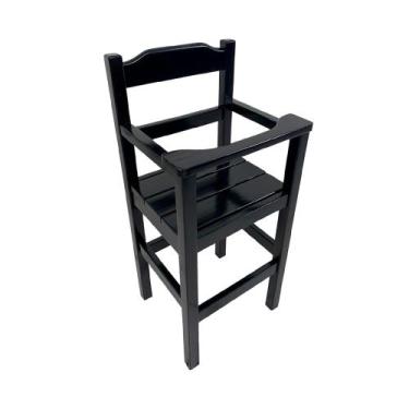 Imagem de Cadeira de Alimentação Bebê Papinha em Madeira Cor Preto / Liso - I9 M
