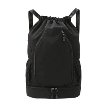 Imagem de rockible Mochila de tênis, bolsa esportiva para raquete de badminton, mochila de basquete para camping, academia, masculina, Preto