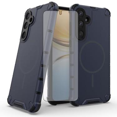 Imagem de Asuwish Capa de telefone para Samsung Galaxy A55 5G capa magnética com protetor de tela de vidro temperado e resistente, fina, híbrida, celular, TPU macio, acessórios de celular fino A 55 55A A555G