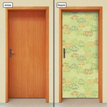 Imagem de Adesivo Decorativo de Porta - Carrinhos - Infantil - 1358cnpt - Allodi