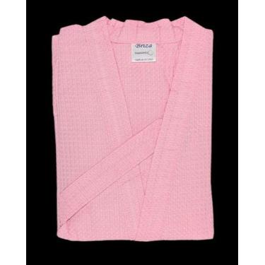 Imagem de Roupão Piquê Adulto 100% Algodão Briza Rosa (5010) Tam Único
