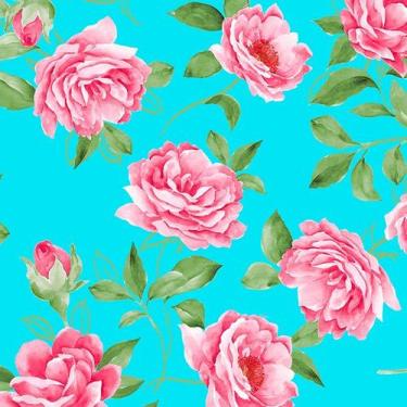Imagem de Papel de Parede Adesivo Floral Verde e Rosa - 224 - Multimpressão