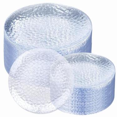 Imagem de Pratos de plástico Rubtlamp Clear 100 unidades (50 sobremesas/salada m