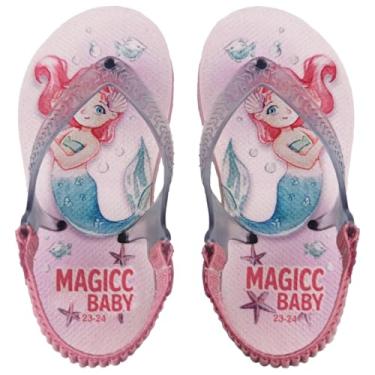 Imagem de Chinelo Bebê Sandália Infantil Sereia Meninas Magicc Baby MB-019-21/22
