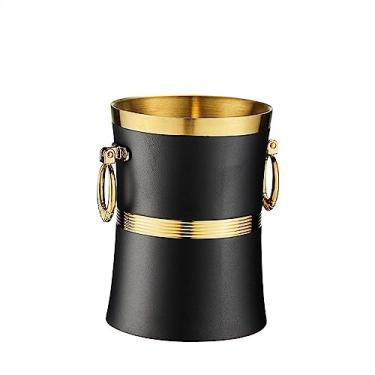 Imagem de balde de gelo para festas bar colorido KTV balde de gelo especial balde de gelo criativo balde de cerveja e vinho champanhe balde de gelo de aço inoxidável recipiente de gelo balde de vinho (cor: B)