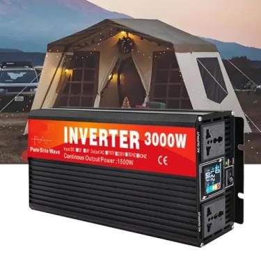 Imagem de 72v to 110v50hz,Conversor de energia de 3000 watts 72 V 60 V 48 V 24 V 12 V CC para 110 V 220 V CA, inversor de carro, inversor de onda senoidal pura, com 2 tomadas CA/visor LCD