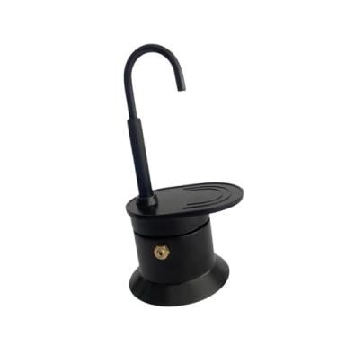 Imagem de Yajuyi Cafeteira com bico único, cafeteira de liga de alumínio, leve e reutilizável para fogão de 50 ml para festas ao ar livre, Preto