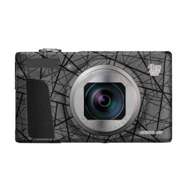 Imagem de SX740HS Película de vinil antirriscos para câmera Canon PowerShot SX740 HS 40x adesivo de acessórios de fotografia de desenho animado (cinza cruzado)