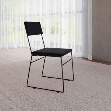 Imagem de Cadeira de Jantar Málaga Assento Veludo Preto