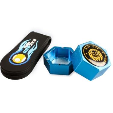 Imagem de YEUEK Suporte de giz magnético hexagonal TAOM, suporte de giz portátil para taco de sinuca para giz de predador, suporte de giz silencioso para bilhar de bilhar, estojo de giz para tacos de sinuca