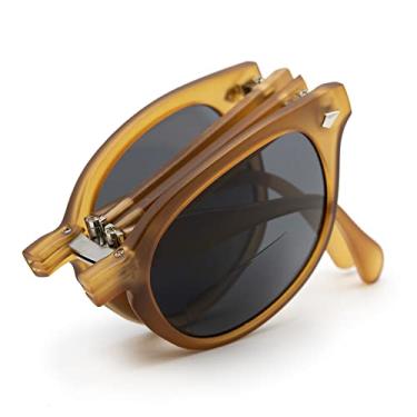 Imagem de VITENZI Óculos de sol bifocais dobráveis para homens e mulheres óculos de sol de leitura com leitores embutidos - Fano, Marrom, Medium