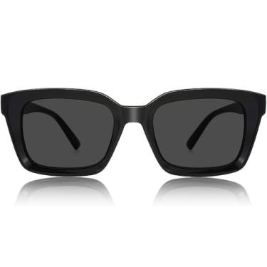 Imagem de JiSoo Óculos de leitura grandes para mulheres, estilo Oprah com design elegante e dobradiça de mola, P - preto (óculos de sol leitores), 2.75