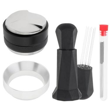 Imagem de Conjunto de ferramentas de distribuição e adulteração de café expresso de 51 mm, nivelador de adulteração de café com funil de dosagem e ferramenta WDT, calcadeira de café de aço inoxidável para