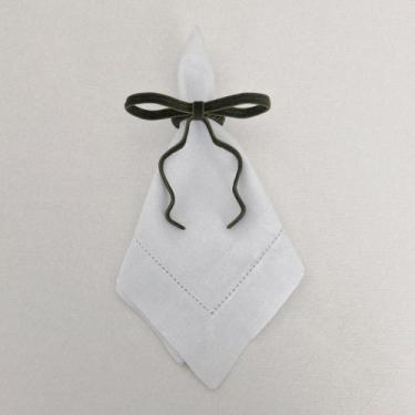 Imagem de Porta Guardanapo Laço Veludo Estruturado - Decor Madame Blue, Verde Mu