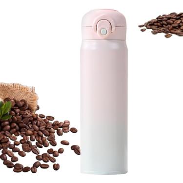 Imagem de Garrafa De Água Inoxidável - Garrafa Térmica de Aço Inoxidável 500ml,Copo Térmico Para Viagens Esportes Café - Uso Diário Família Escola Homens Mulheres Crianças