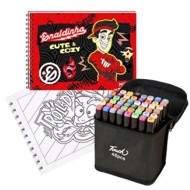 Imagem de Livro De Colorir Enaldinho Cute & Cozy Capa Dura Espiral Folha Acetato