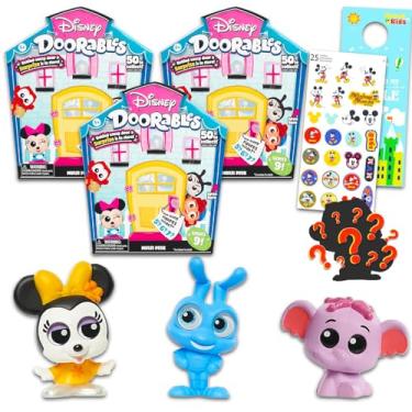 Imagem de Disney Doorables Blind Bags - Bundle with 3 Mini Figures Blind Boxes for Kids, Adults Plus Stickers, More | Disney Doorables Figurines Mini Peek Series 9